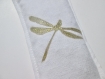 Sachet de lavande bio en linge ancien motif libellule et paillettes dorées - vendu à l'unité