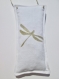 Sachet de lavande bio en linge ancien motif libellule et paillettes dorées - vendu à l'unité