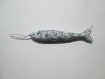 Sachet de lavande, grand poisson de lavande bio 23 cm coton carte du monde