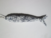 Sachet de lavande, grand poisson de lavande bio 23 cm coton carte du monde