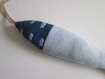 Grand poisson 20 cm coton bleu et lin bleu ciel