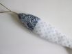 Grand poisson 20 cm coton blanc et liberty bleu