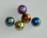 Lot de 5 perles de 12 mm rondes colorées neuves