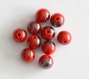 Lot de 20 perles de 10 mm acryliques rouge et noires neuves