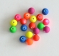 Lot de 20 perles de 8 mm acryliques fluo neuves