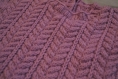 Pull irlandais 6 mois violet tricoté main