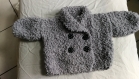 Paletot 9 mois gris tricoté main