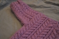 Pull irlandais 6 mois violet tricoté main