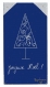 Carte de voeux : bleu sapin (en papier recyclé de 270 g/m²).