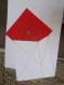 Carte de voeux: rouge rosace  (papier recyclé de 270 g/m²).