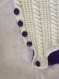 Turbulette blanche et violette tricotée main