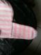 Polo blanc et rose tricoté main, pour bébé taille 12 mois