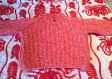 Pull orange chiné blanc tricoté main, pour bébé taille 9 mois