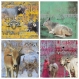 4 vaches indiennes - 4 toiles 40 x 40 cm