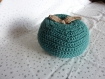 Pomme décorative bleu vert au crochet