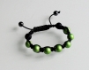 Bracelet shamballa noir et vert