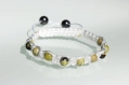 Bracelet shamballa blanc et serpentine jade