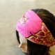 Large bandeau headband rose avec grand fleur collection wax de gigi couture