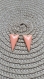 2 x sequins triangle émail couleur rose chaire double  face avec base en laiton brut