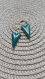 2 x sequins triangle émail couleur vert canard double  face avec base en laiton brut