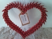 Coeur déco en papier et son support, origami, papier cadeau amour 3d fait main