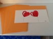 Carte 'coeurs rouges' avec son enveloppe.