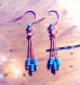 Boucles d'oreilles en cuivre avec des perles bleues