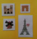 Lot de 4 magnets brodés - monuments de paris
