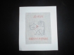 Carte brodée -chat gris - joyeux anniversaire