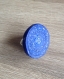 Bague en papier recyclé bleu et blanc, diamètre 30 mm , épaisseur 5mm, support en métal argenté
