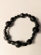 : bracelet 1 tour en perles de papier recyclé noir, longueur environ 20cm. 