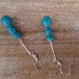 Boucles d’oreilles pendantes en papier recyclé vert, support en métal argenté. pendants pour oreilles percées longueur totale 6.5 cm