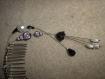 Peigne pour cheveux en perles noir et blanc