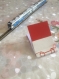 Carnet japonais bicolore, à couverture rigide 6/10 cm, avec couverture en skivertex, rouge et blanc edition spéciale limitée japanese notebook, with handcover in skivertex, red and white, special edition, limited edition 