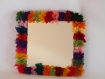 Miroir cadre en laine multicolore