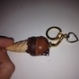 Porte-clef cornet de glaçe avec breloque coeur en fimo (fait main) 
