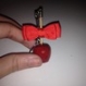 Porte-clef pomme d'amour en fimo (fait main) 