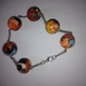 Bracelet chaîne avec des boules multicolors en fimo (fait main) 