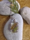 Necklace. cabochon with dry plants in resin. thuja branch in resin. cabochon with thuja branch. epoxy cabochon.