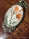 Pendant with dry plants on a long chain. cabochon - herbarium. herbarium under glass. cabochon with flowers.