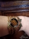 Bracelet with medallion made of natural fern. dried flower in resin.
