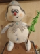 Snowman with a christmas tree. handmade textile toy. tilde.