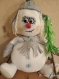 Snowman with a christmas tree. handmade textile toy. tilde.