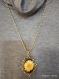 Necklace. cabochon with dry flowers in resin. chamomile flower in resin. antique cabochon. antique chain.