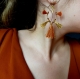 Boucles d'oreilles ethniques* losange* orange