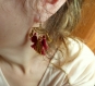 Boucles d'oreilles ethniques* eventails* rose