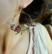 Boucles d'oreilles créoles fleuries* couronnes de fleurs