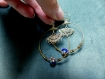 Boucles d'oreilles créoles * eventails*  perles chinoises bleues