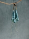 Boucles d'oreilles* textile* vintage* bleu turquoise à pois blancs