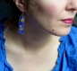 Boucles d'oreilles* plastique fou* minimalisme* bleu/ doré